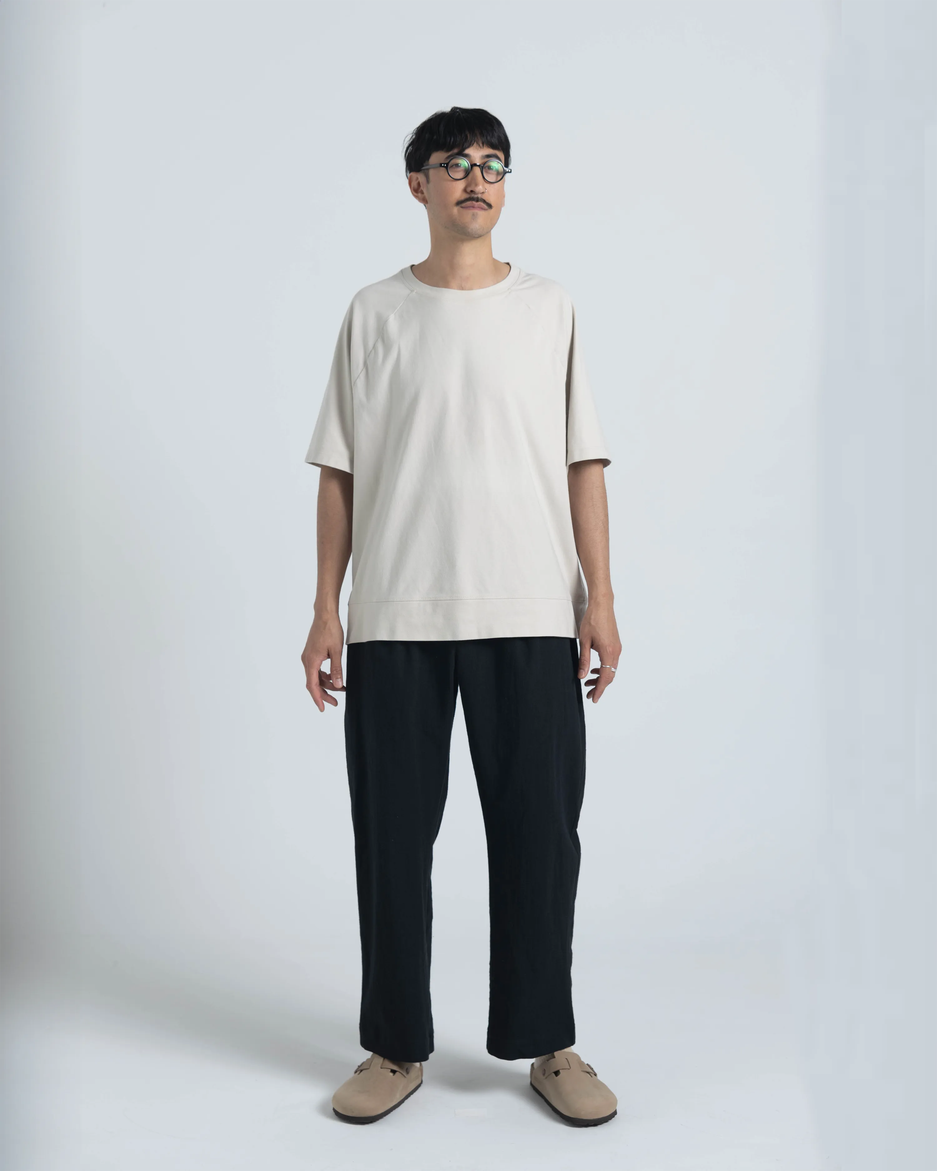 SAMPLE SALE: Pleated Trouser - Black Linen / Cotton