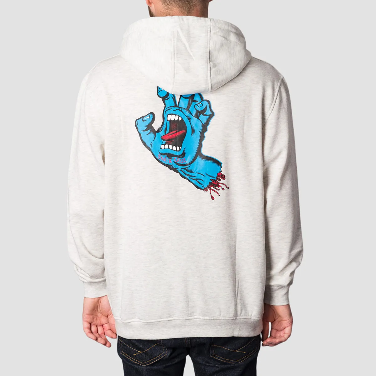 Santa Cruz Screaming Hand Chest Pullover Hoodie Athletic Heather