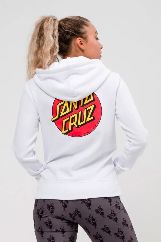 Santa Cruz Womens Hood Classic Dot Chest Hood - White