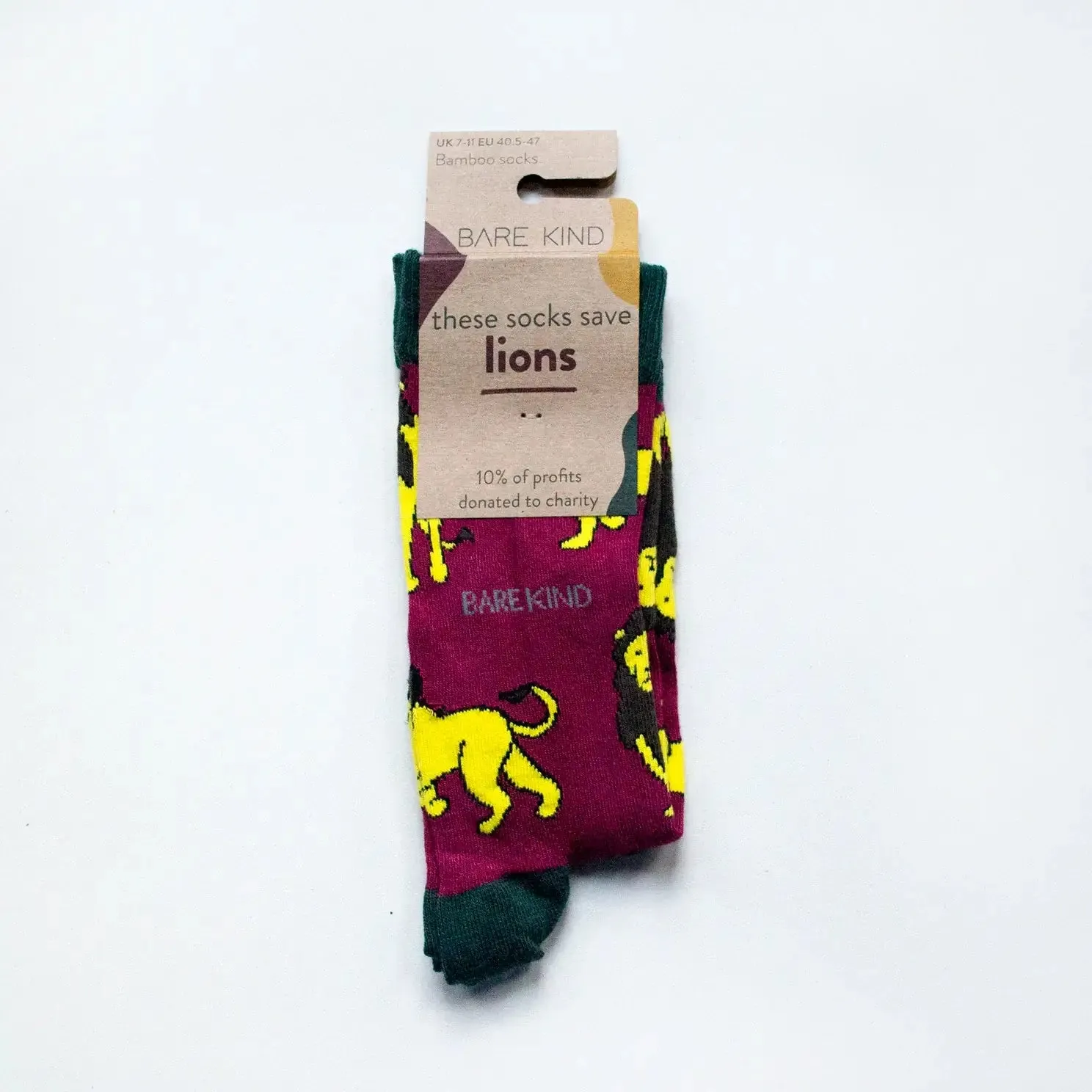 Save the Lions Bamboo Socks by Bare Kind