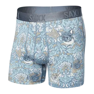 Saxx 22nd Century Silk Boxers - Fleur De Pugs - LIS Blue