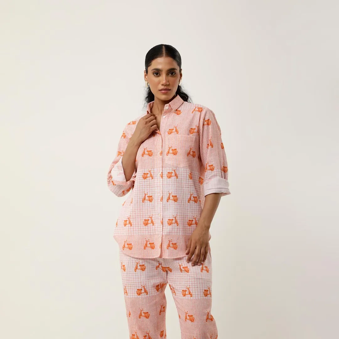 SCOOTER PRINTED LINEN CO ORD