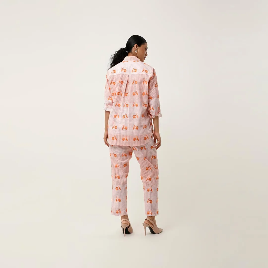 SCOOTER PRINTED LINEN CO ORD