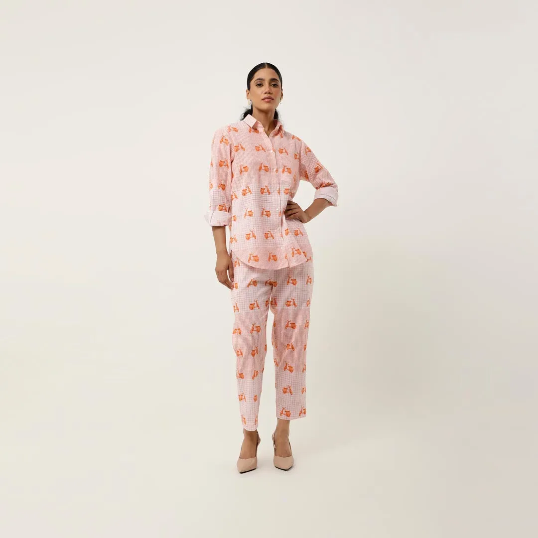 SCOOTER PRINTED LINEN CO ORD