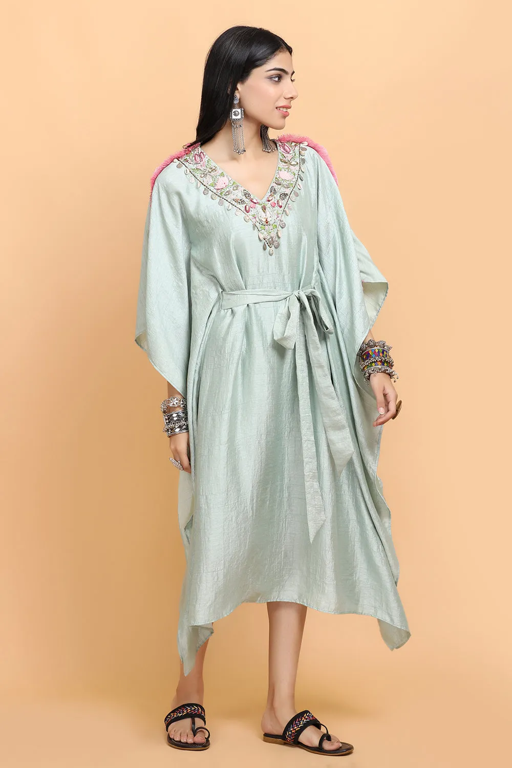 Sea Green Kaftan Set