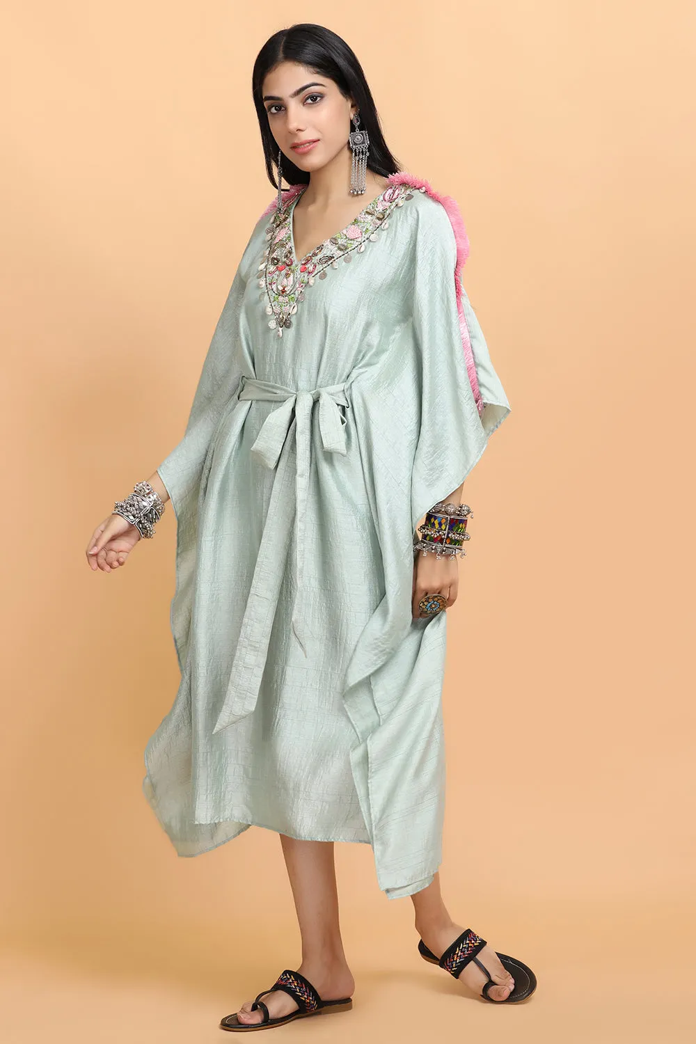 Sea Green Kaftan Set