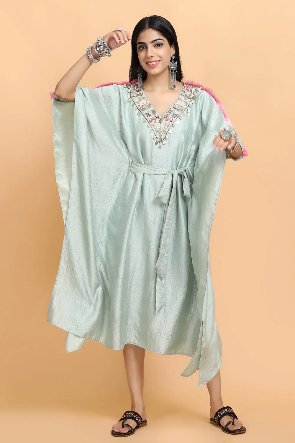 Sea Green Kaftan Set