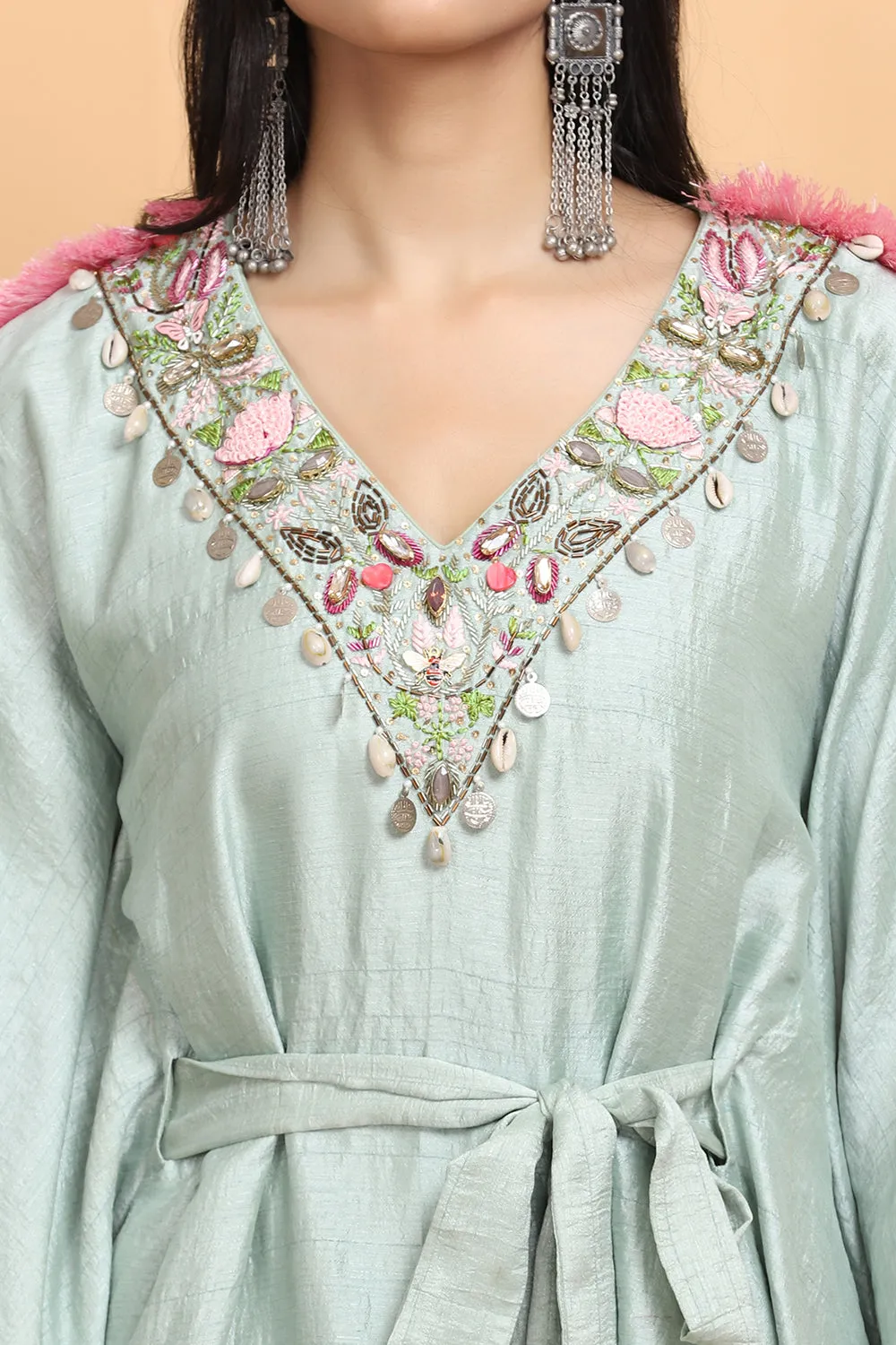 Sea Green Kaftan Set