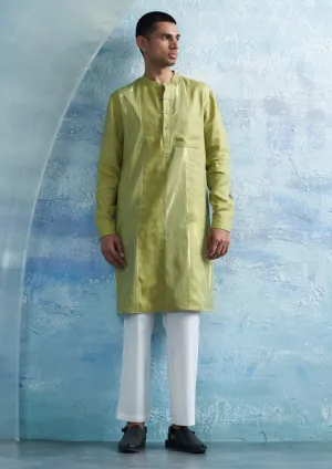 Sheen green straight shimmer kurta and pant