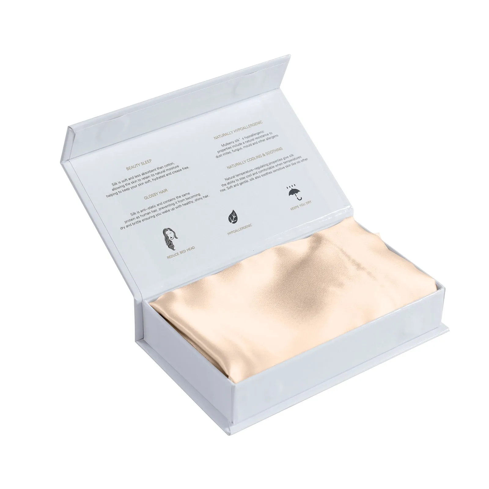 SILK PILLOW CASE TWIN PACK - SIZE: 51X76CM - Champagne Pink