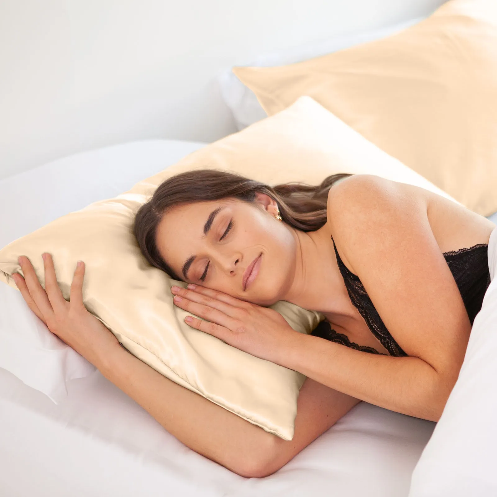 SILK PILLOW CASE TWIN PACK - SIZE: 51X76CM - Champagne Pink