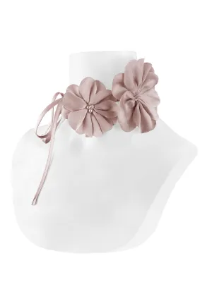 Silk Rosa Tie Nude Smoke