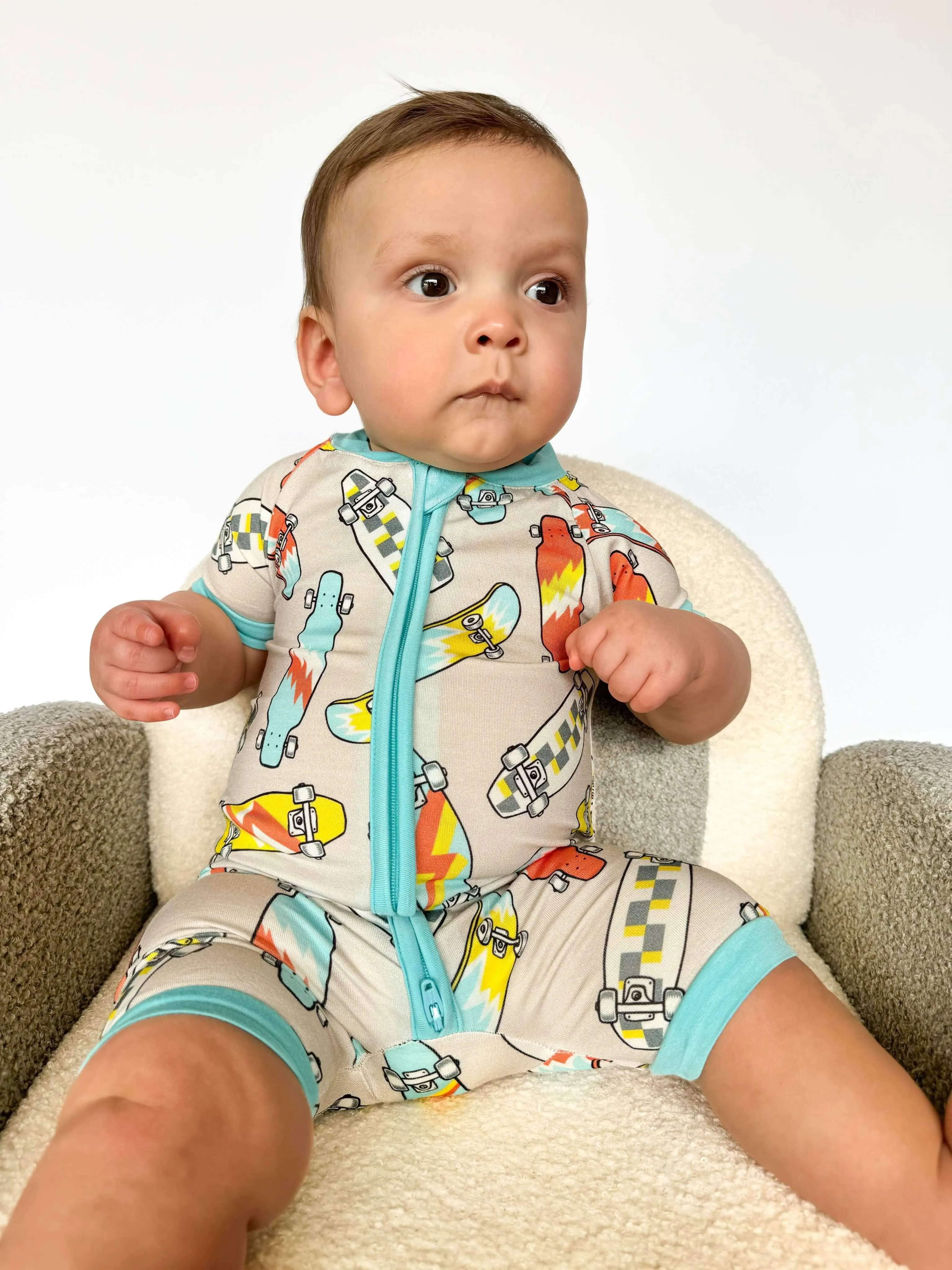 Skater Boy Bamboo Shortie Romper