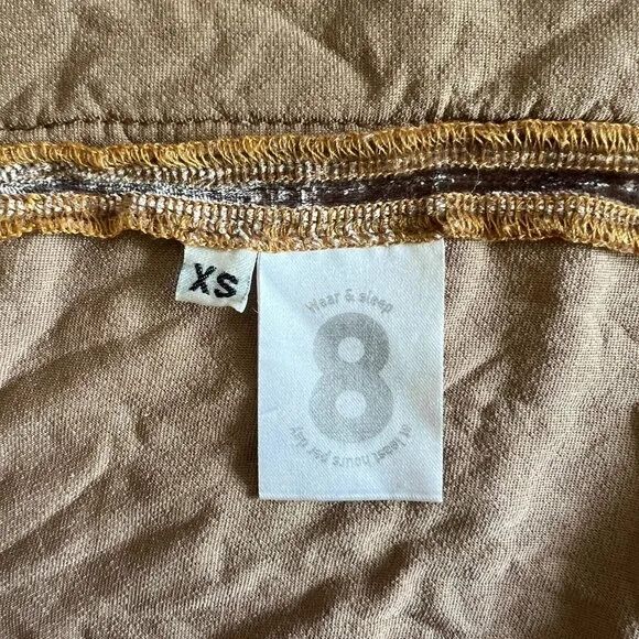SLEEPER Ukraine Brown Silk Blend Open Front Velvet Robe X-Small XS