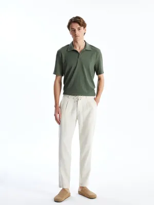 Slim Fit Linen Blend Men Trousers
