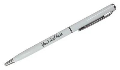 Slim Personalized Pen - White*