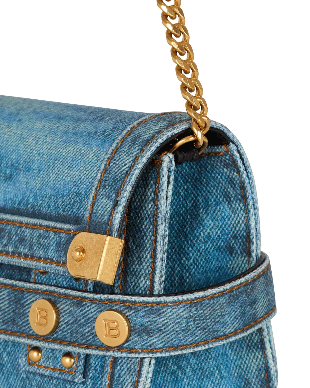Small B-Buzz Pouch 23 Denim Clutch in Blue Jean