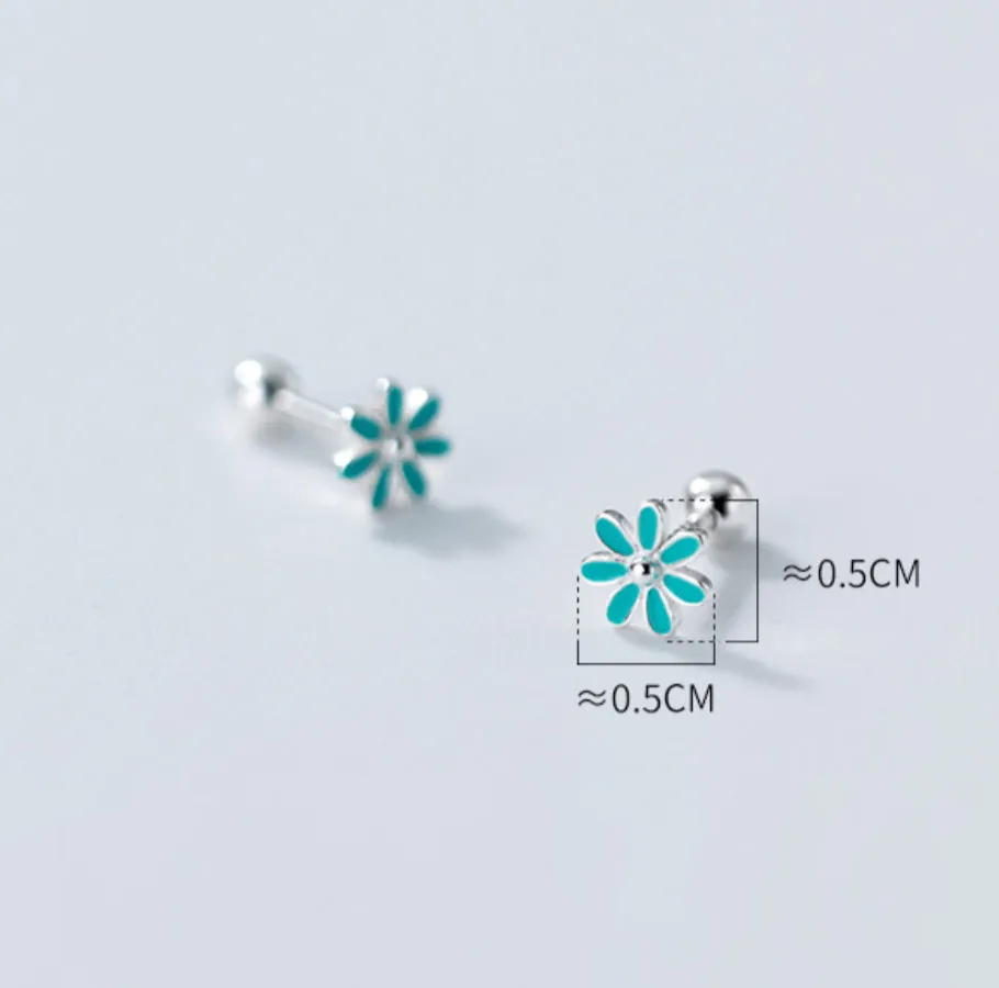 Small flower Screw back Studs Earrings - ESB030