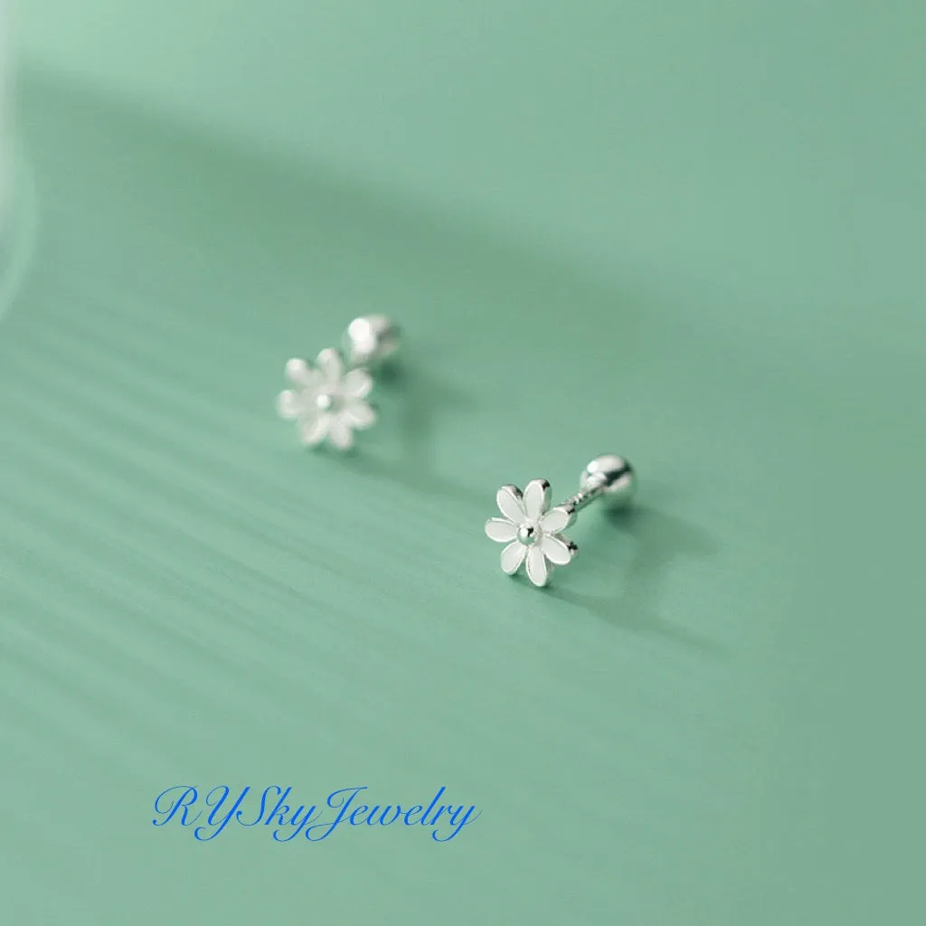 Small flower Screw back Studs Earrings - ESB030