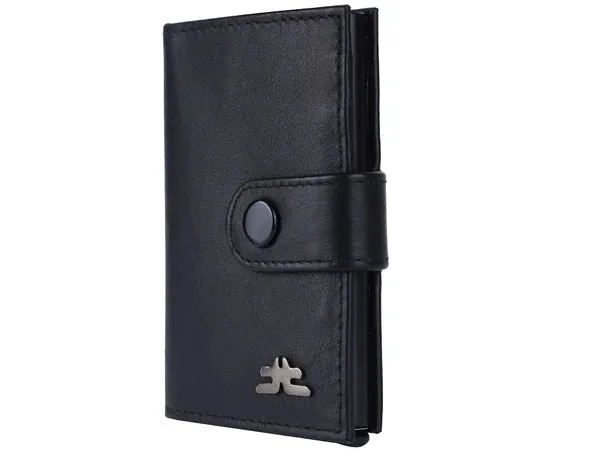 Smart Pop-Up Metallic Card Holder Wallet in Leather #4401