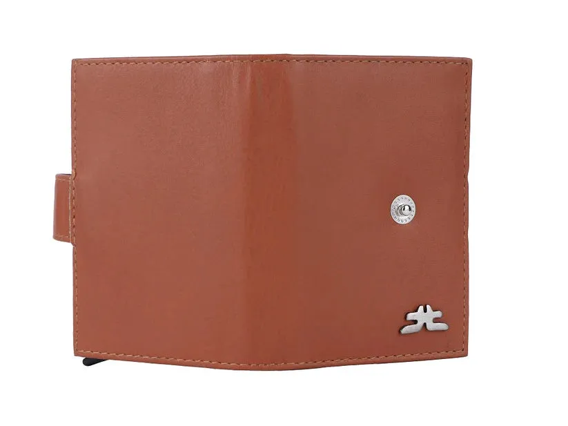 Smart Pop-Up Metallic Card Holder Wallet in Leather #4401