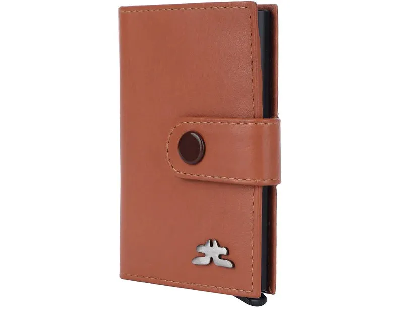 Smart Pop-Up Metallic Card Holder Wallet in Leather #4401