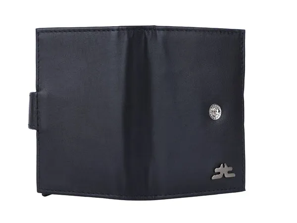 Smart Pop-Up Metallic Card Holder Wallet in Leather #4401