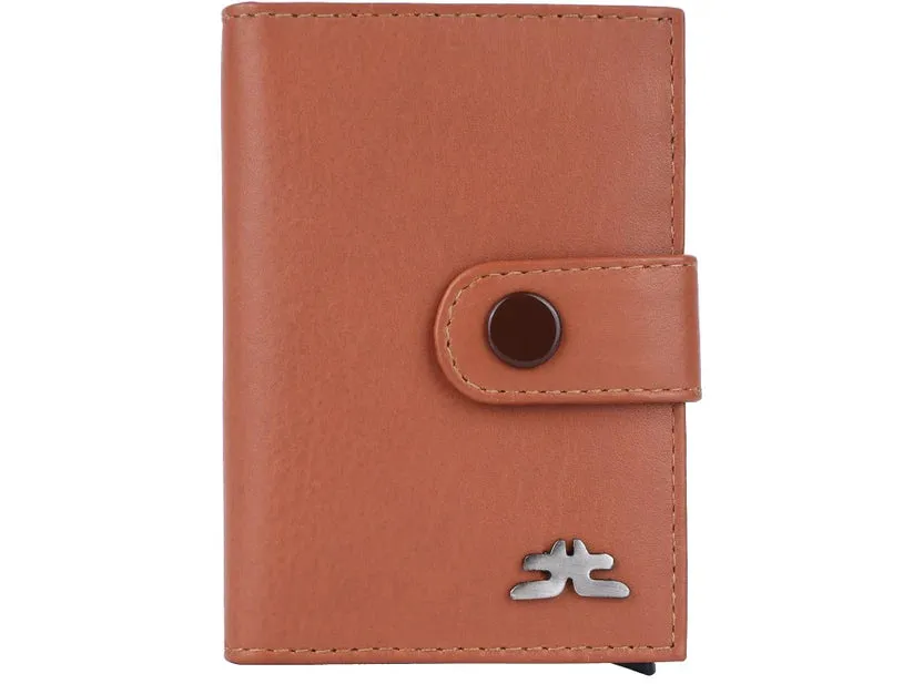 Smart Pop-Up Metallic Card Holder Wallet in Leather #4401