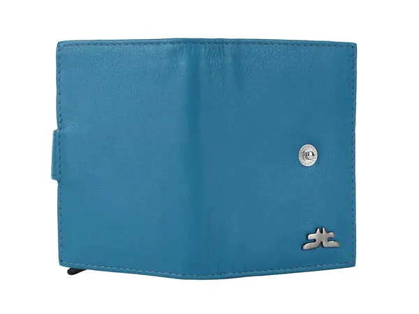 Smart Pop-Up Metallic Card Holder Wallet in Leather #4401