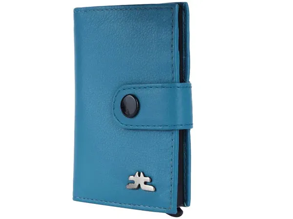 Smart Pop-Up Metallic Card Holder Wallet in Leather #4401