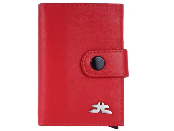 Smart Pop-Up Metallic Card Holder Wallet in Leather #4401