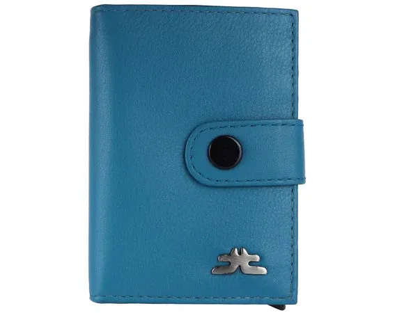 Smart Pop-Up Metallic Card Holder Wallet in Leather #4401