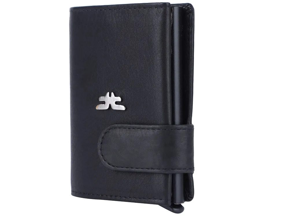 Smart Pop-Up Metallic Card Holder Wallet in Leather #4402