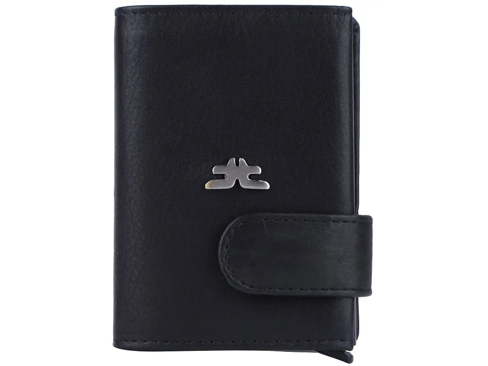 Smart Pop-Up Metallic Card Holder Wallet in Leather #4402