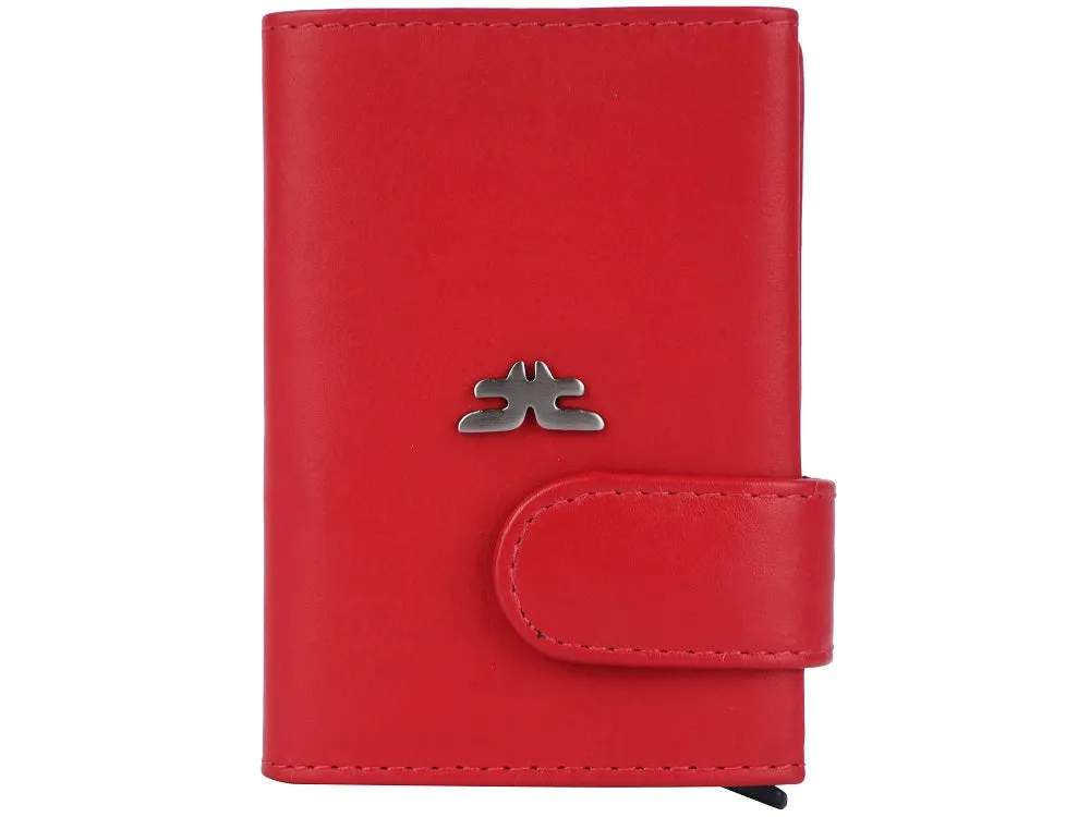 Smart Pop-Up Metallic Card Holder Wallet in Leather #4402