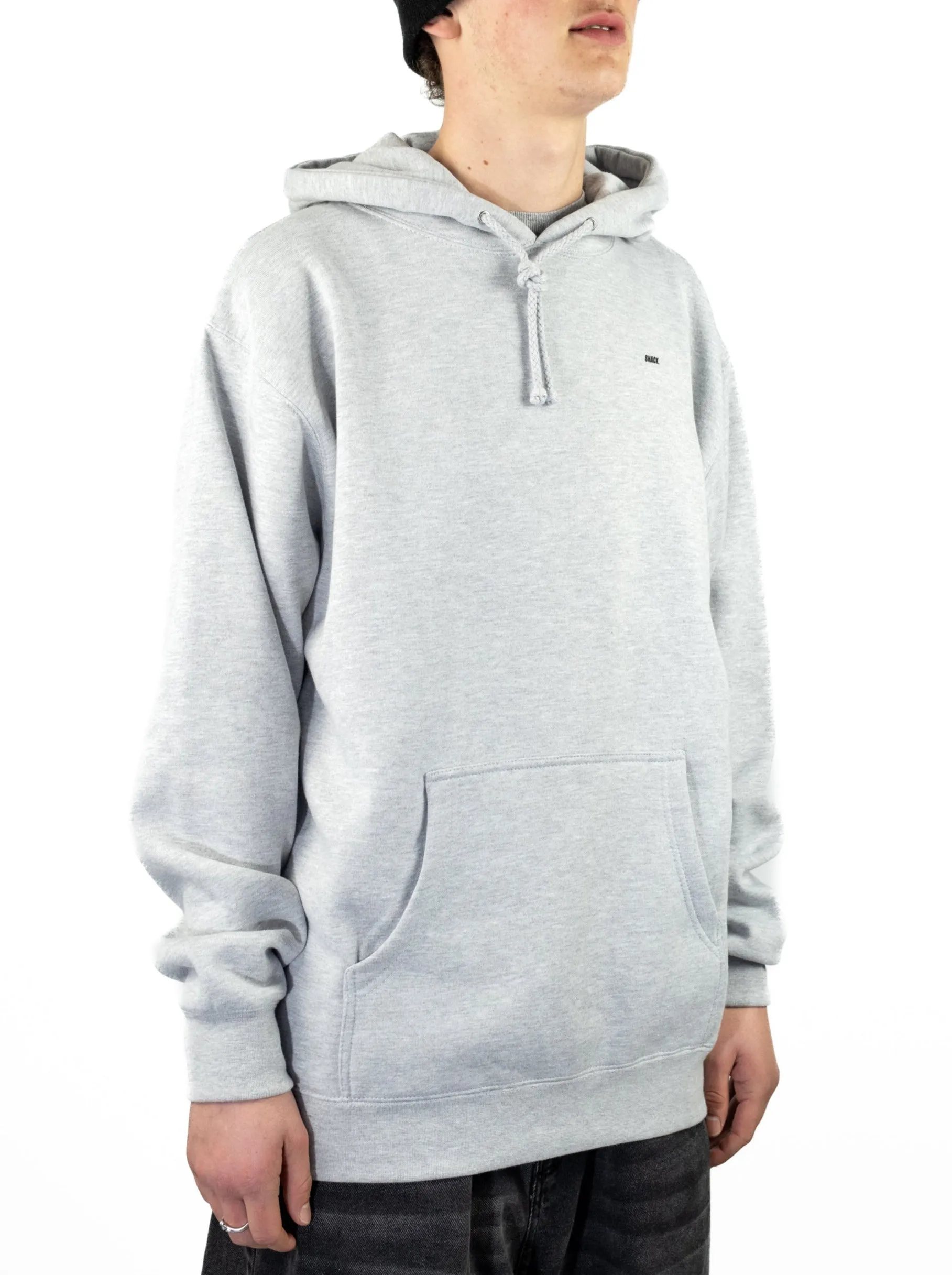 Snack Skateboards - 'Back Off’ - Heavyweight 10 Oz Cotton Hoodie - Heather Grey