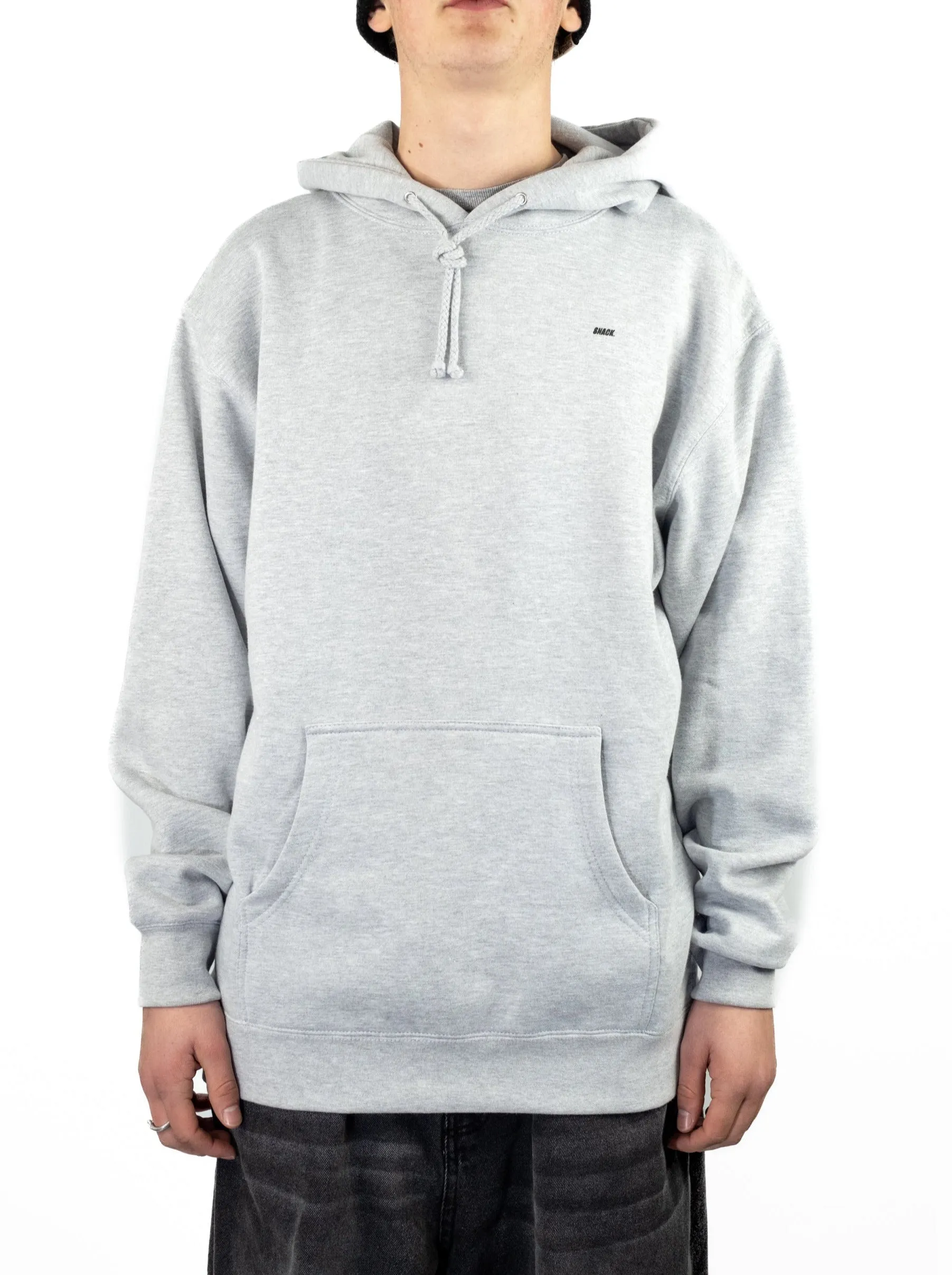 Snack Skateboards - 'Back Off’ - Heavyweight 10 Oz Cotton Hoodie - Heather Grey