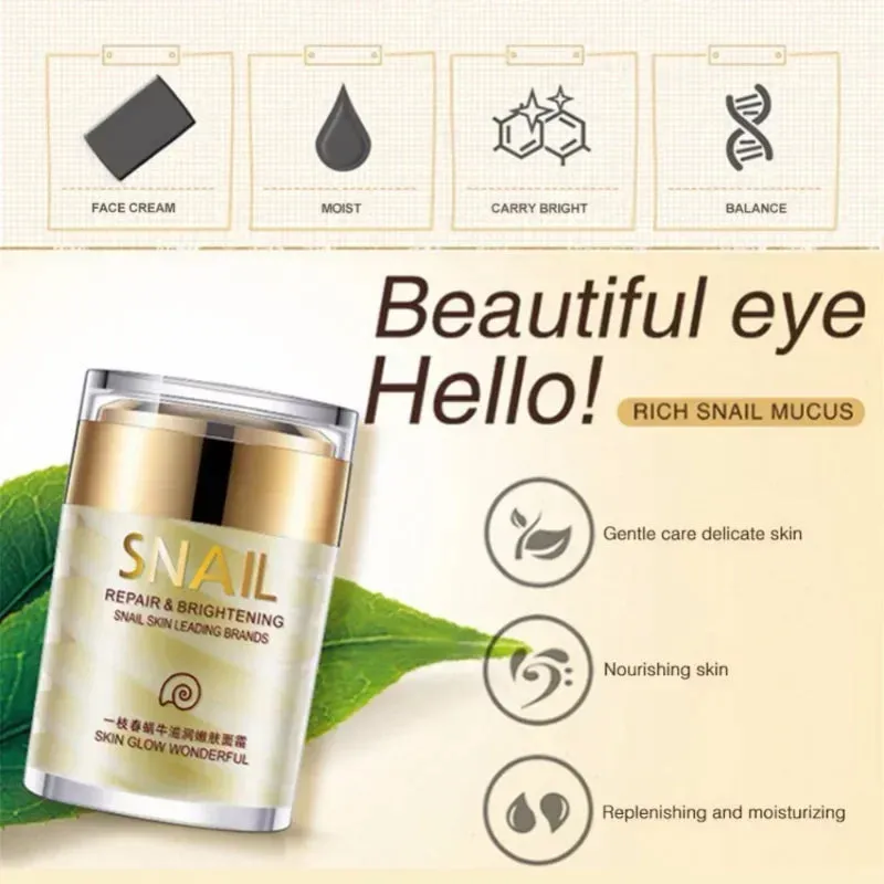 Snail Collagen Face Cream Anti Aging Whitening Moisture Facial Firming
