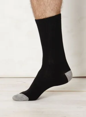 Solid Jack Plain Bamboo Socks in Black by Thought, Size 7-11