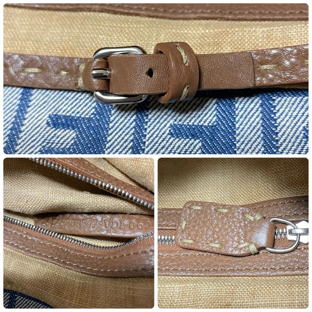Stunning Vintage Fendi Denim Selleria Linda Zucca Handbag