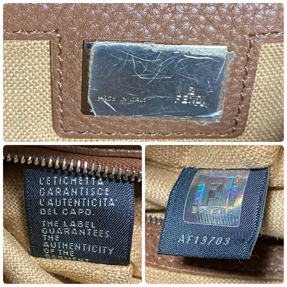 Stunning Vintage Fendi Denim Selleria Linda Zucca Handbag