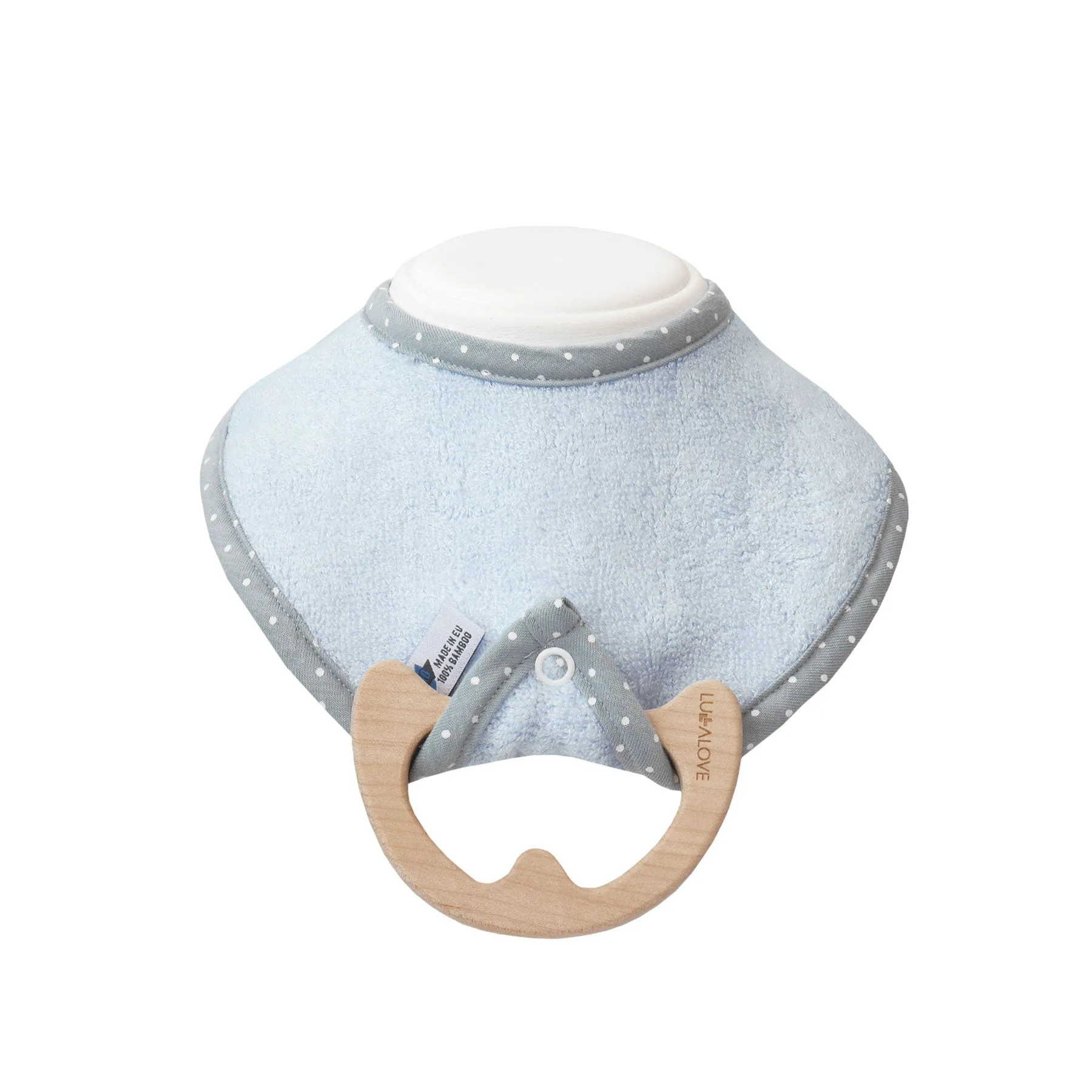 supeRRO baby bamboo bib with detachable maple teether