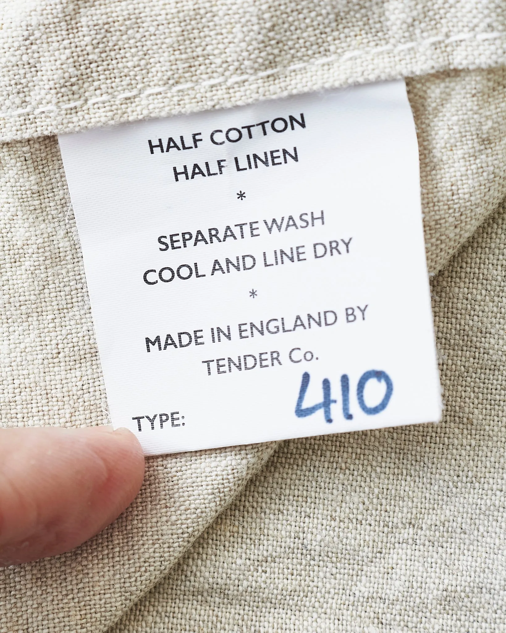 Tender 410 Three Pocket Square Tail Shirt Rinse Cotton & Linen
