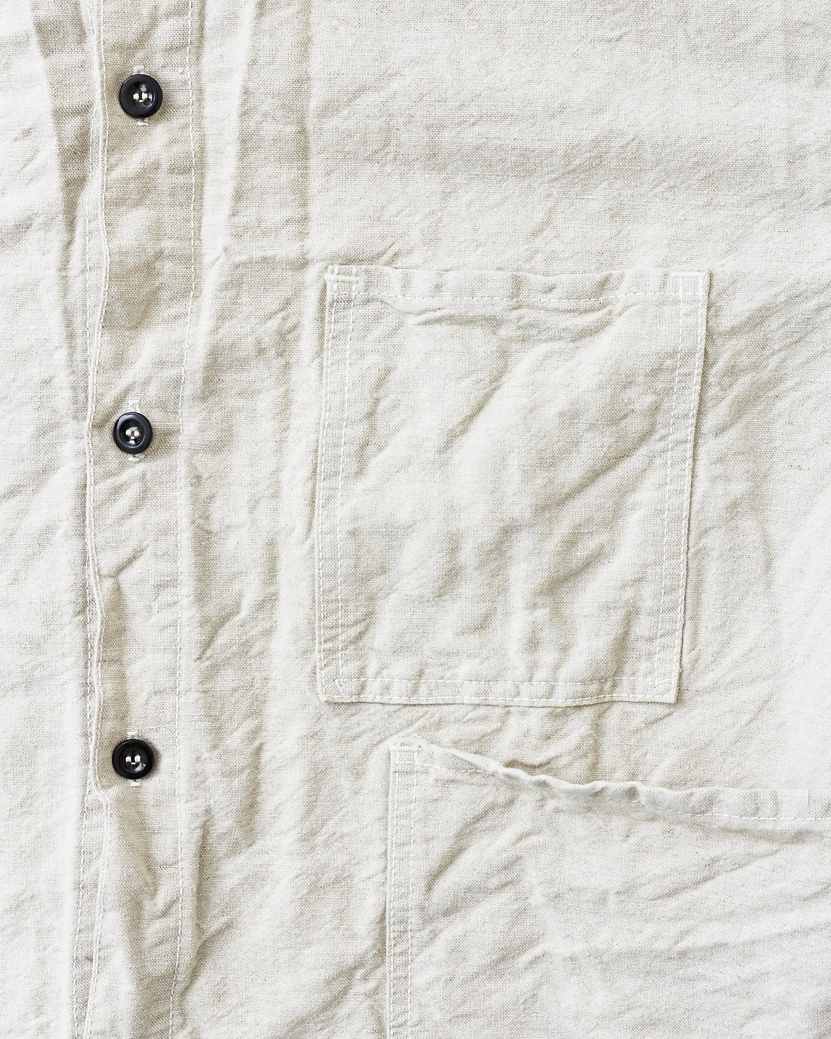 Tender 410 Three Pocket Square Tail Shirt Rinse Cotton & Linen