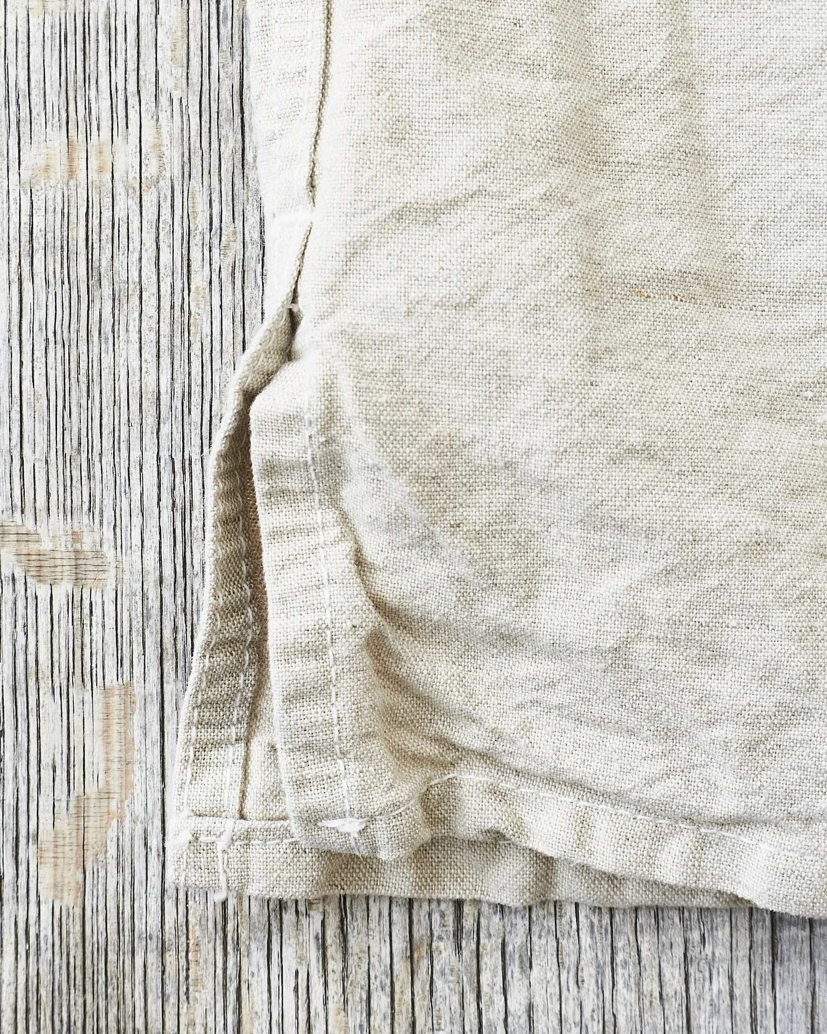 Tender 410 Three Pocket Square Tail Shirt Rinse Cotton & Linen