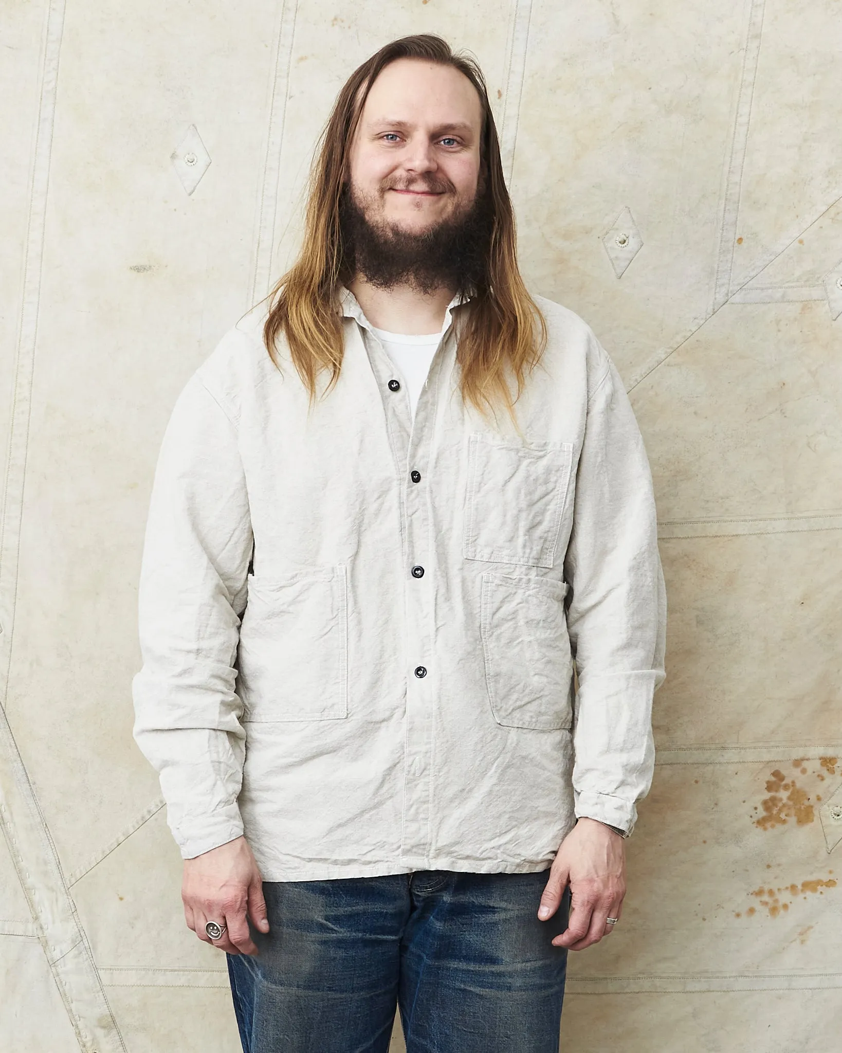 Tender 410 Three Pocket Square Tail Shirt Rinse Cotton & Linen