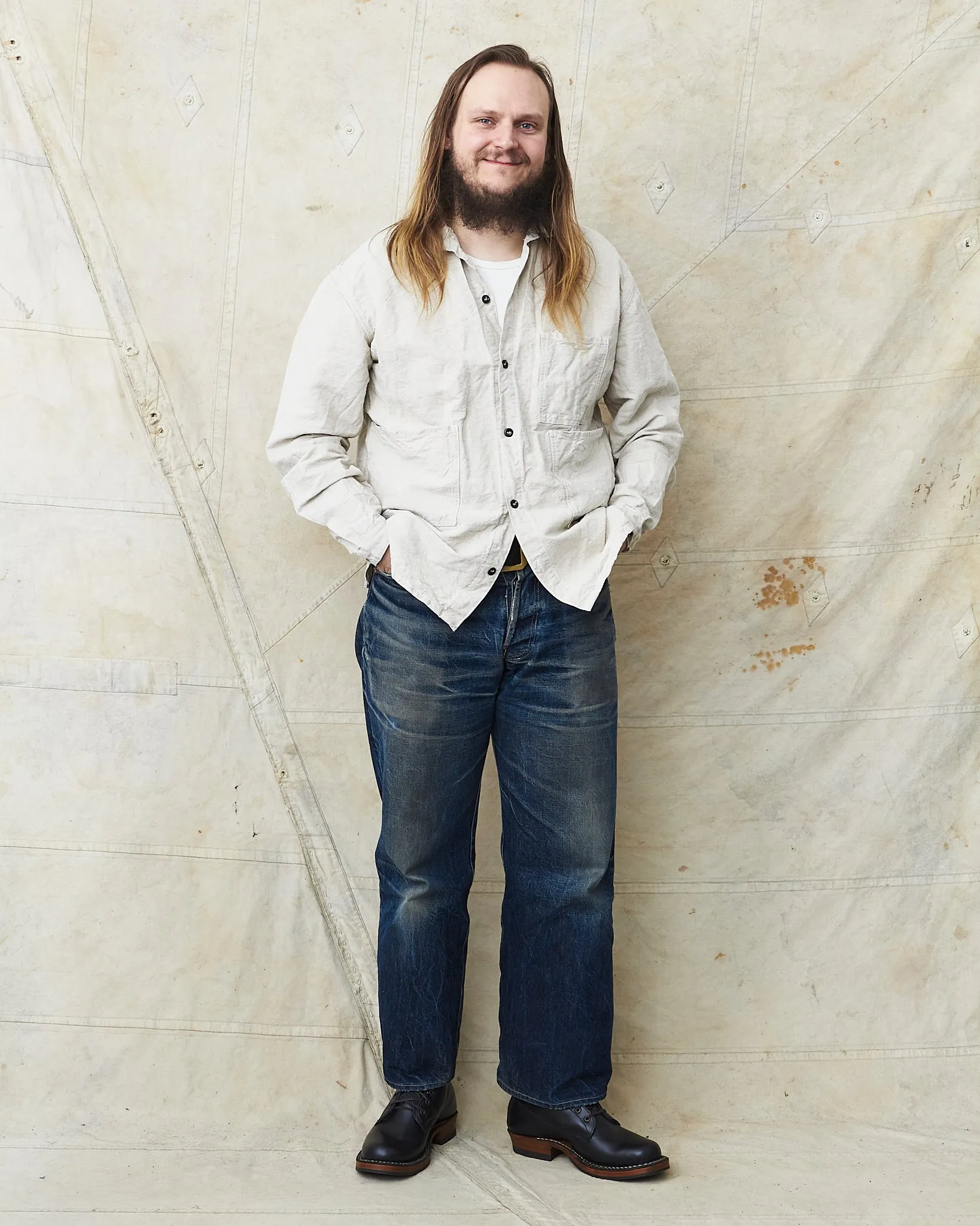 Tender 410 Three Pocket Square Tail Shirt Rinse Cotton & Linen