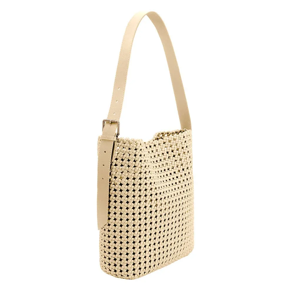The Celine Hand-Woven Tote in Cream