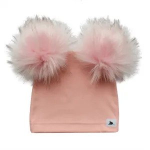 The Double Pom Beanie - made in Canada Blush Pom