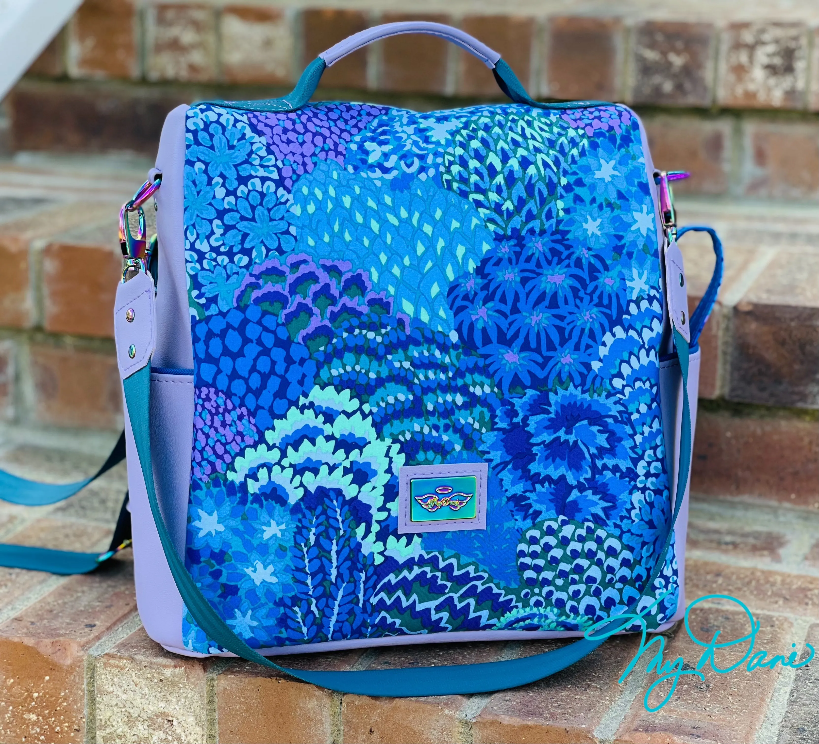 The Guardian Anti-Theft Backpack in Blue/ Lavender